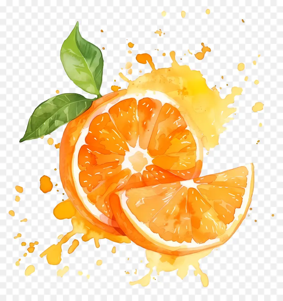 Coloration à L'aquarelle Orange，Illustration Aquarelle PNG