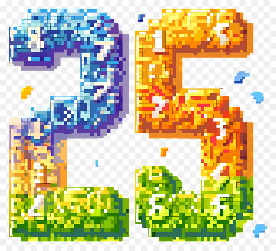 Nombres 25，Le Pixel Art PNG