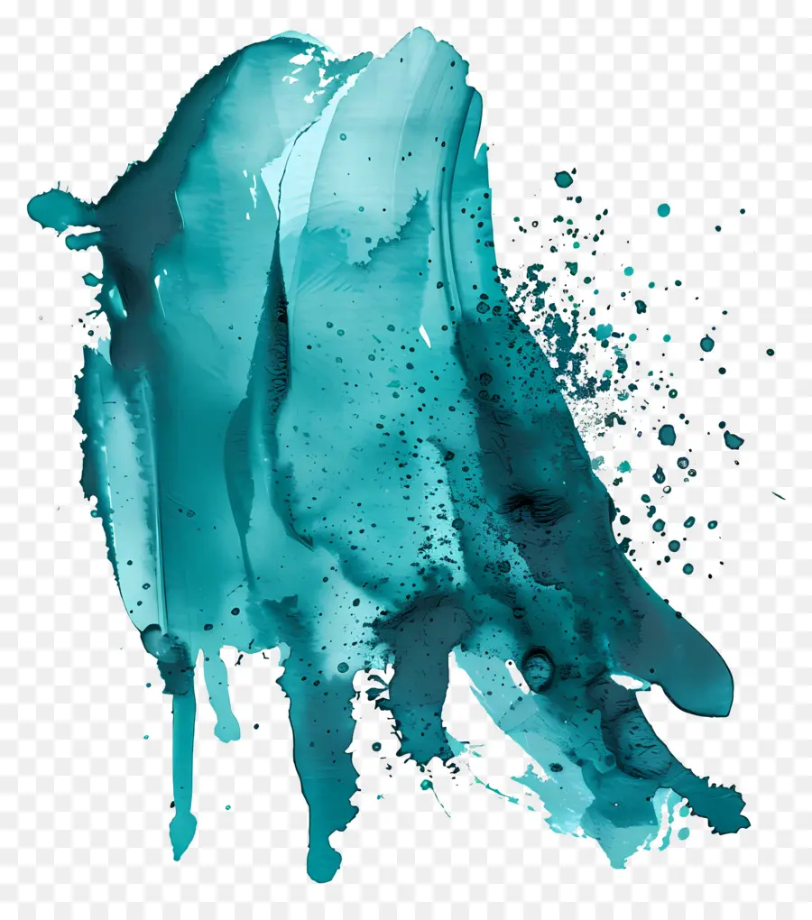 Splash Aquarelle Sarcelle，L'art Abstrait PNG
