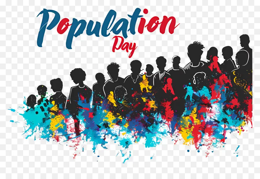 Journée Mondiale De La Population，éclaboussures Colorées PNG