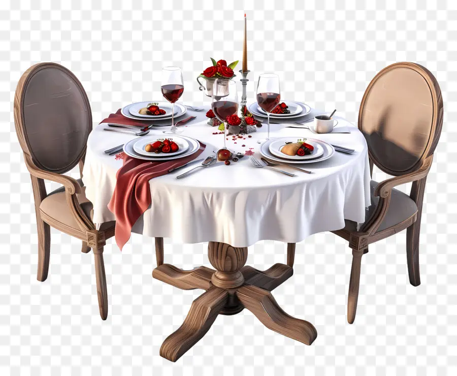 Table De Dîner Romantique，Table De Dîner PNG