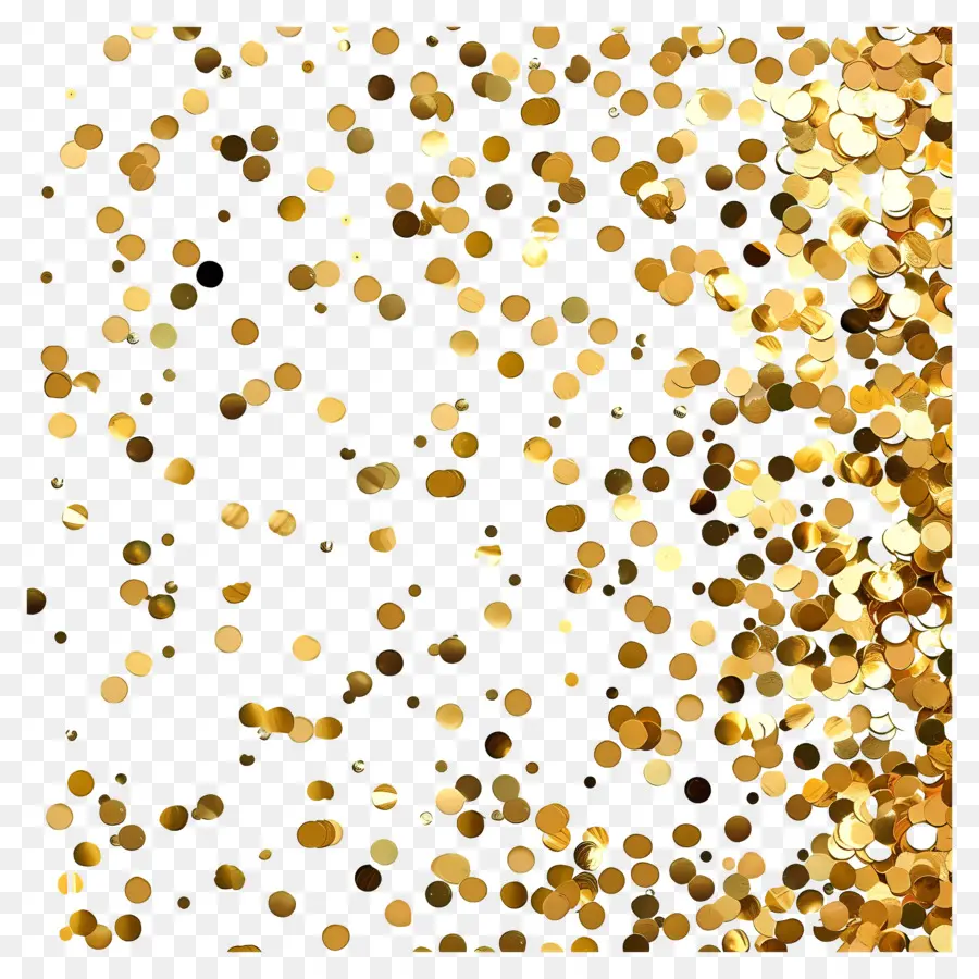 Confettis Or，Paillettes D'or PNG