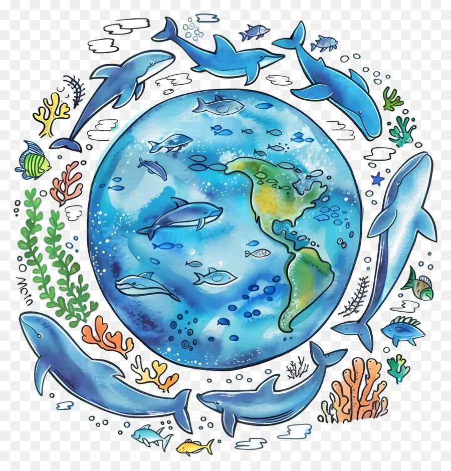 La Journée Mondiale Des Océans，La Vie Marine PNG