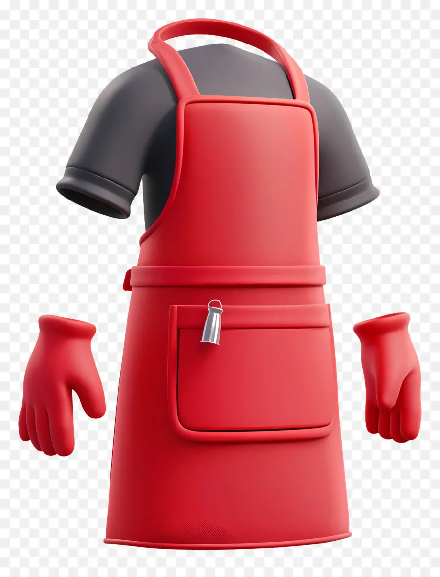 Tablier Rouge，Gants PNG