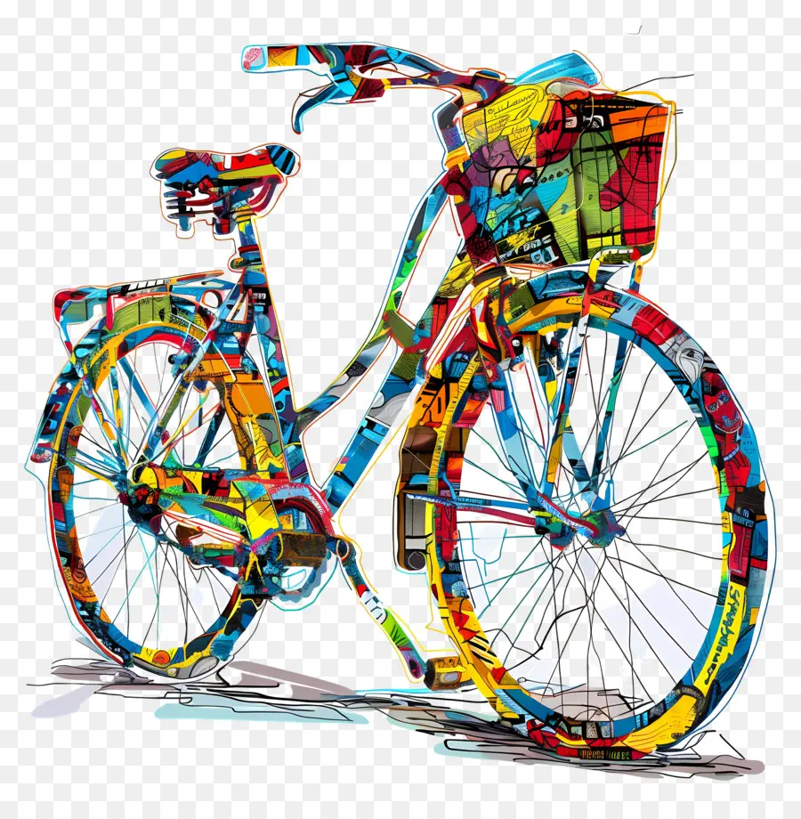 Monde à Vélo Jour，Coloré De Vélos PNG