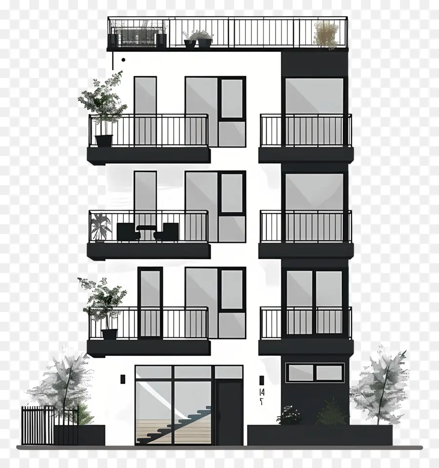 Appartement，Bâtiment Blanc PNG