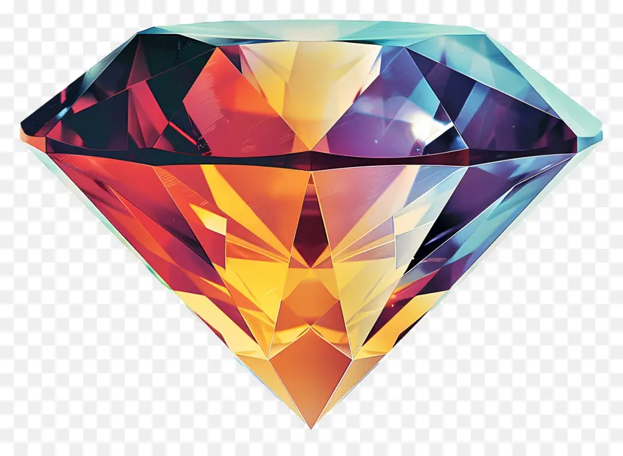 Diamant，Diamant Multicolore PNG