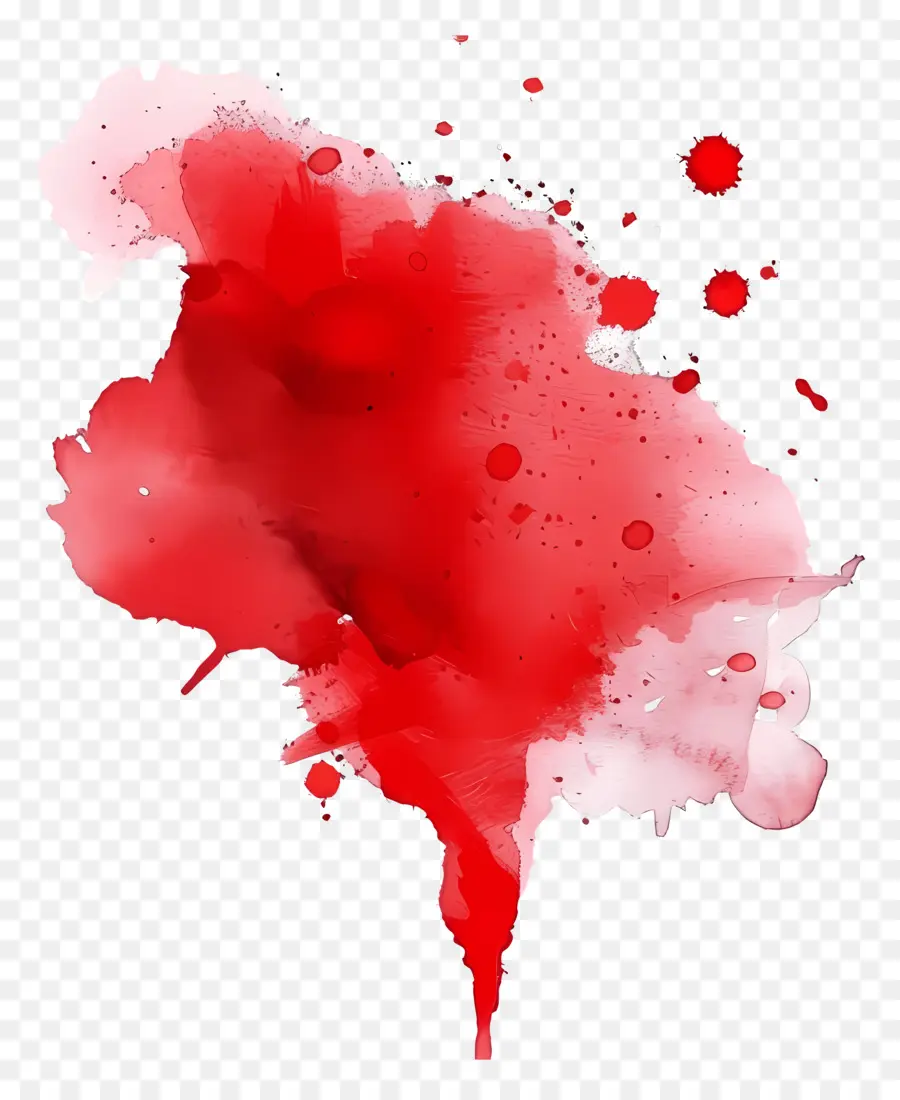 Splash Aquarelle Rouge，éclaboussure De Peinture PNG