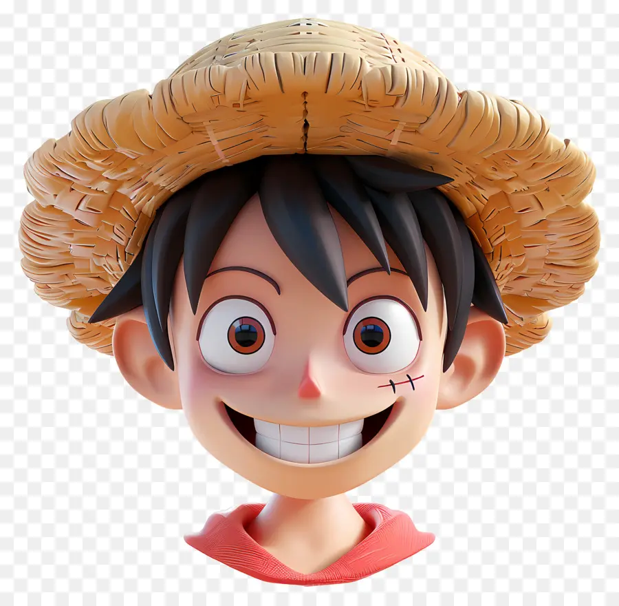 Visage De Luffy，Garçon Au Chapeau De Paille PNG