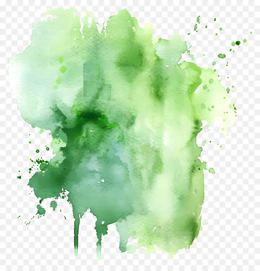 Splash Aquarelle Verte，Peinture à L'aquarelle PNG