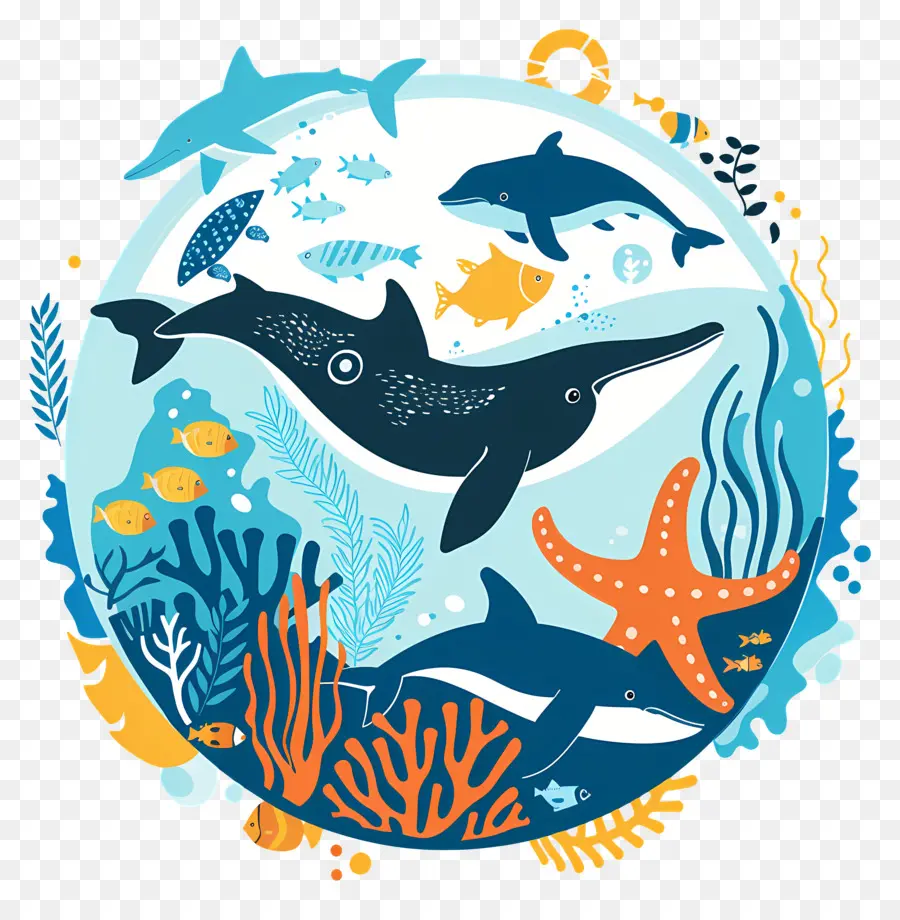 La Journée Mondiale Des Océans，La Vie Marine PNG