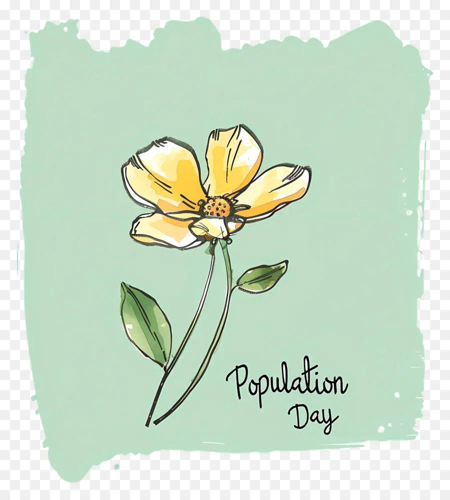 Journée Mondiale De La Population，Fleur Jaune PNG