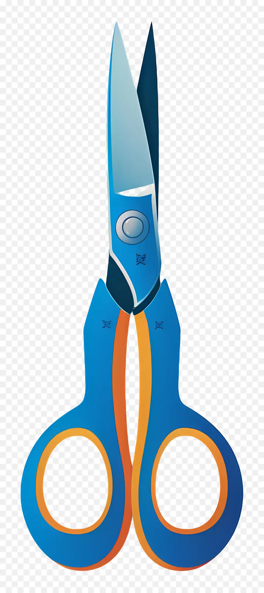 Ciseaux，Bleu Et Orange PNG