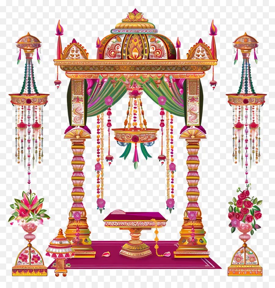 Mariage Hindou，Architecture Indienne PNG