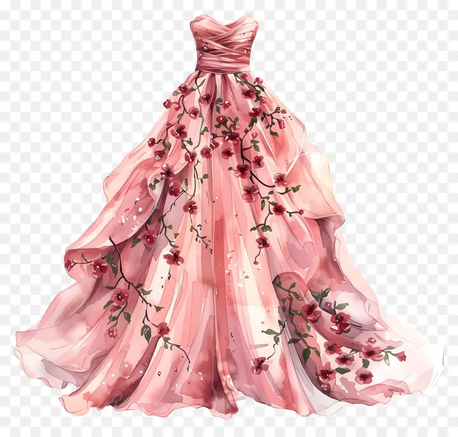 Rose Robe De Mariée，Robe De Mariée Rose PNG