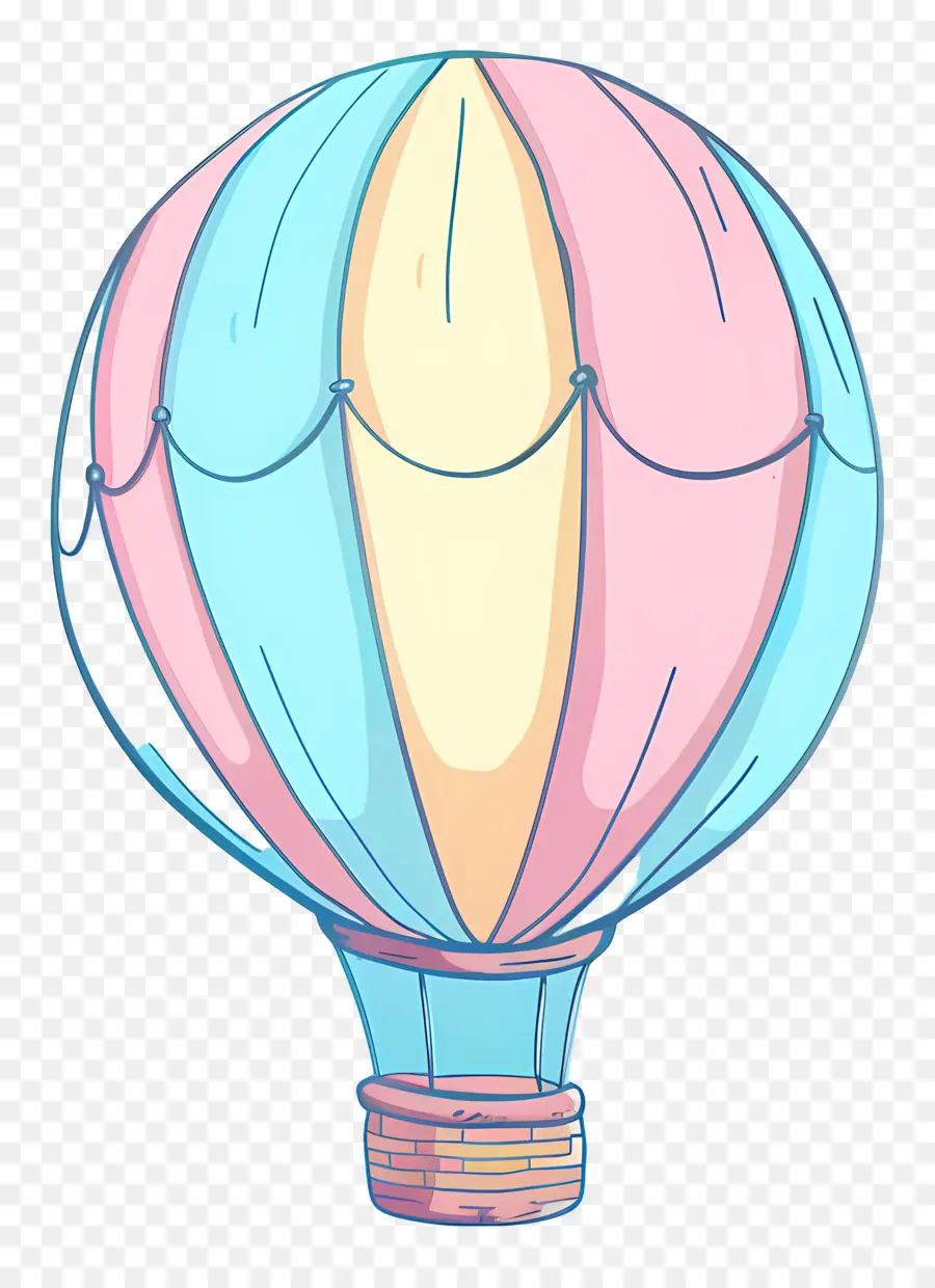 Ballon à Air Chaud，Le Rose Et Le Bleu PNG