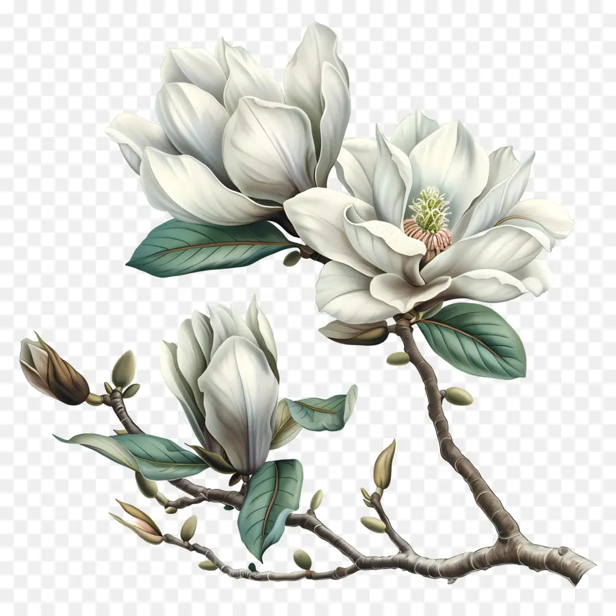 Magnolia Fleurs，Fleur Blanche PNG