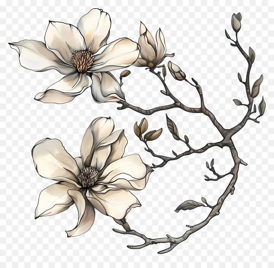 Magnolia Fleurs，Fleurs Blanches PNG