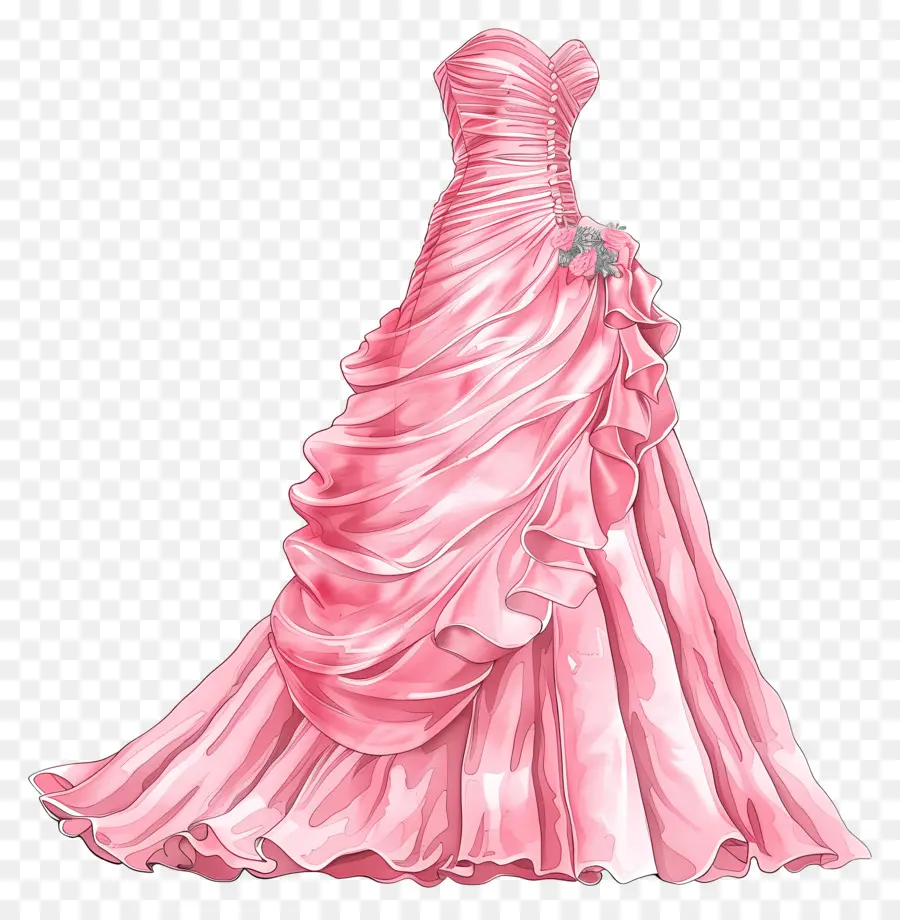 Robe De Mariée Rose，Robe Rose PNG