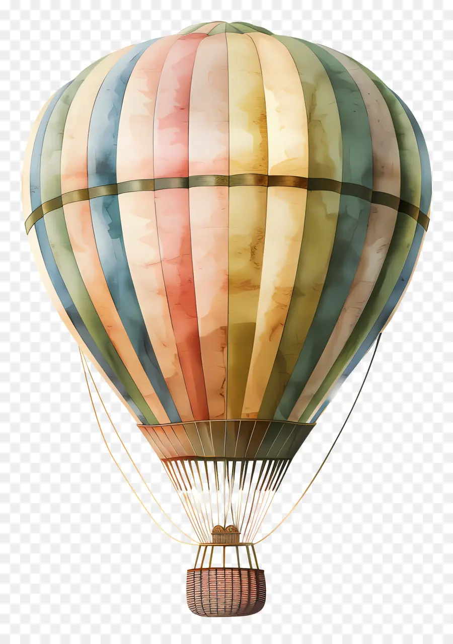 Ballon à Air Chaud，Peinture à L'aquarelle PNG