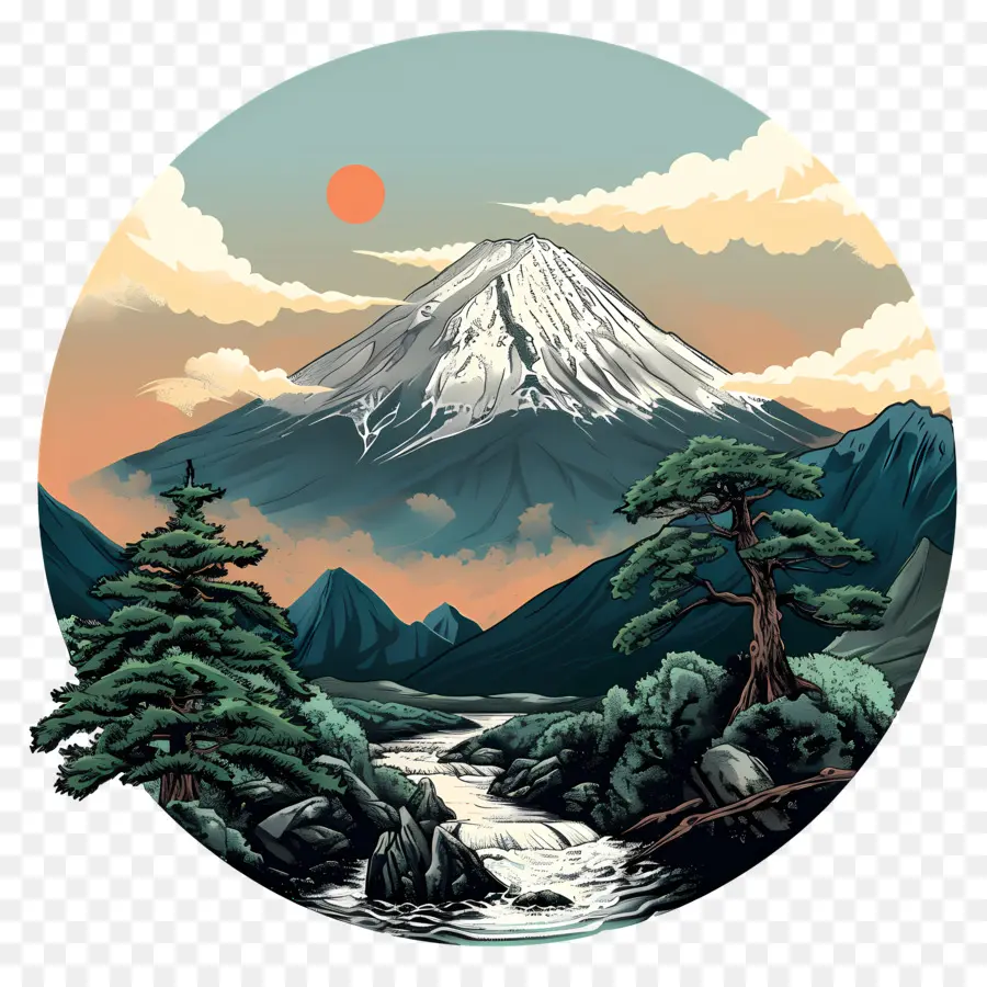 Mont Fuji，Gamme De Montagne PNG