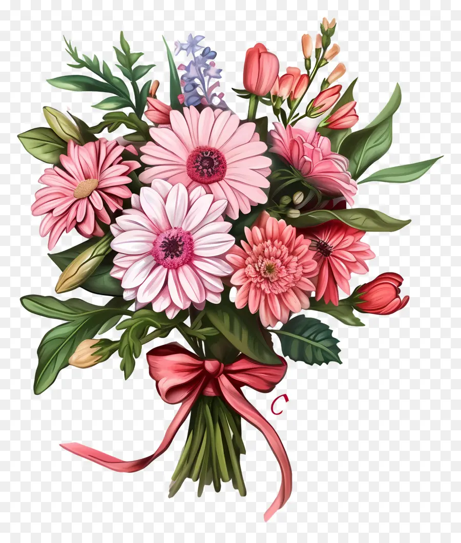 La Fête Des Mères，Fleurs Roses Et Blanches PNG