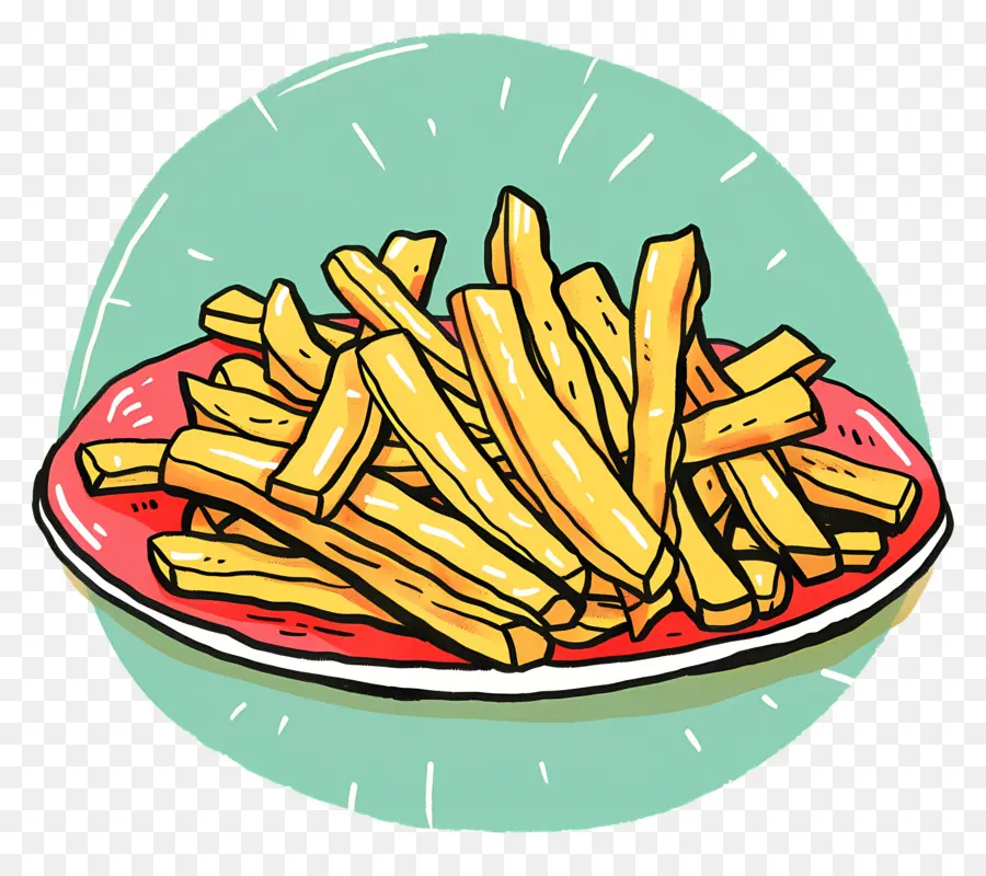 Frites，Plaque Rouge PNG