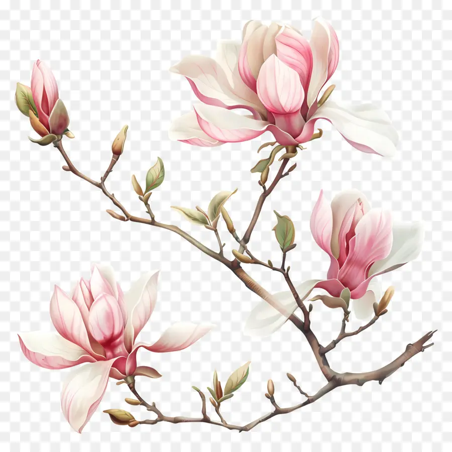 Magnolia Fleurs，Fleurs Roses PNG