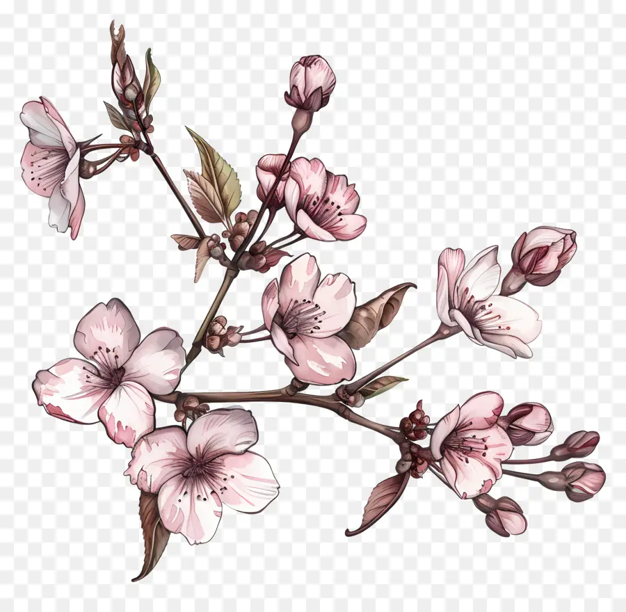 Sakura Fleurs，Peinture à L'aquarelle PNG