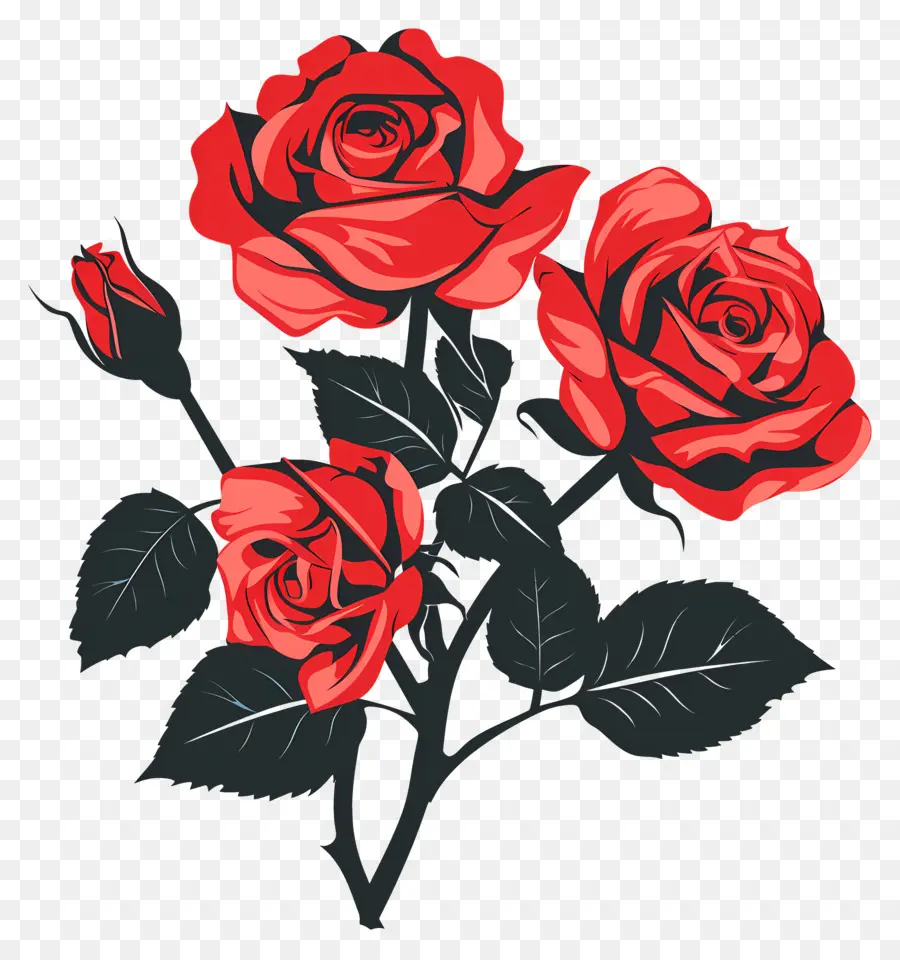 Roses De Jardin，Les Roses Rouges PNG