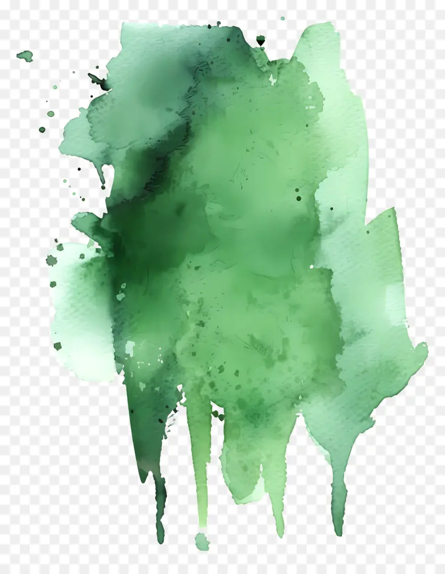 Splash Aquarelle Verte，Peinture à L'aquarelle PNG