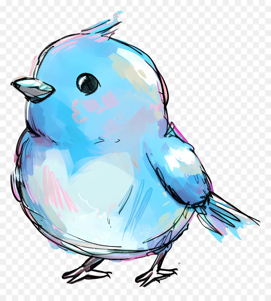 L'oiseau Bleu，Peinture à L'aquarelle PNG