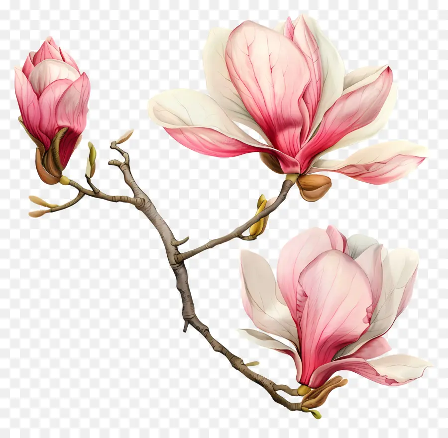 Magnolia Fleurs，Fleurs Roses PNG
