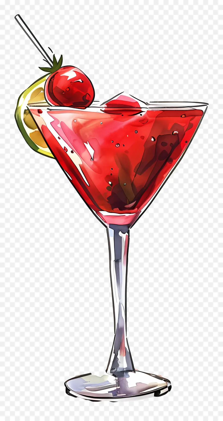 Rouge Cocktail，Verre à Martini PNG