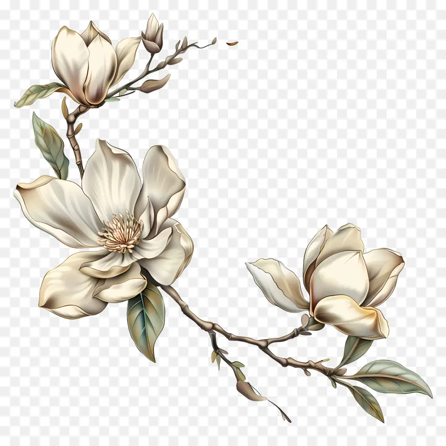 Magnolia Fleurs，Fleur Blanche PNG