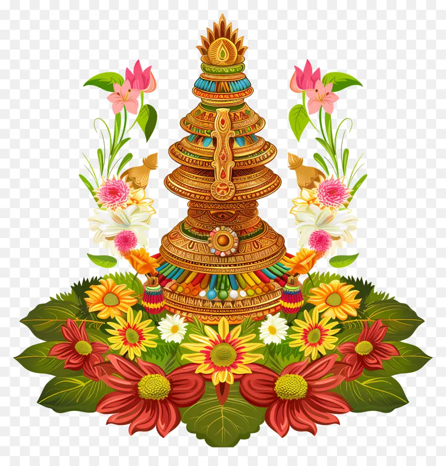 Onam Athapoura，Statue En Bois PNG