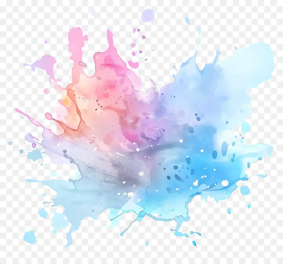 Splash Aquarelle Pastel，éclaboussure De Peinture PNG
