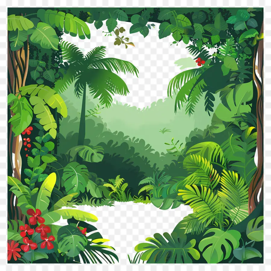 Fond De La Jungle，La Forêt Tropicale PNG