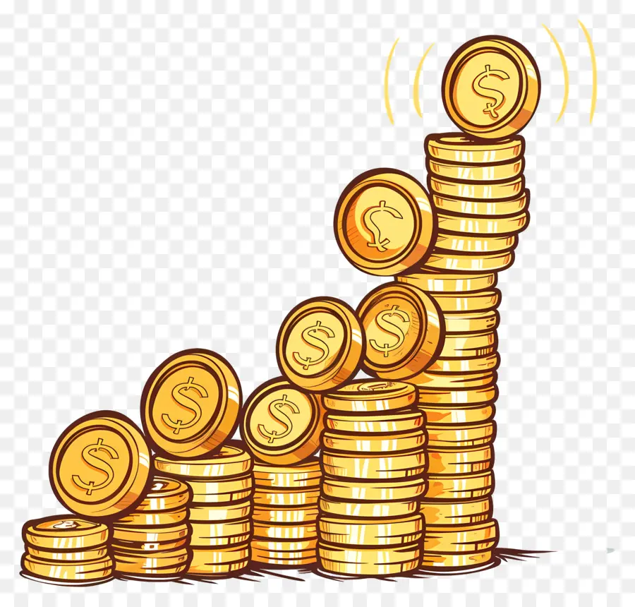 Augmentation De L'argent，Les Pièces D'or PNG