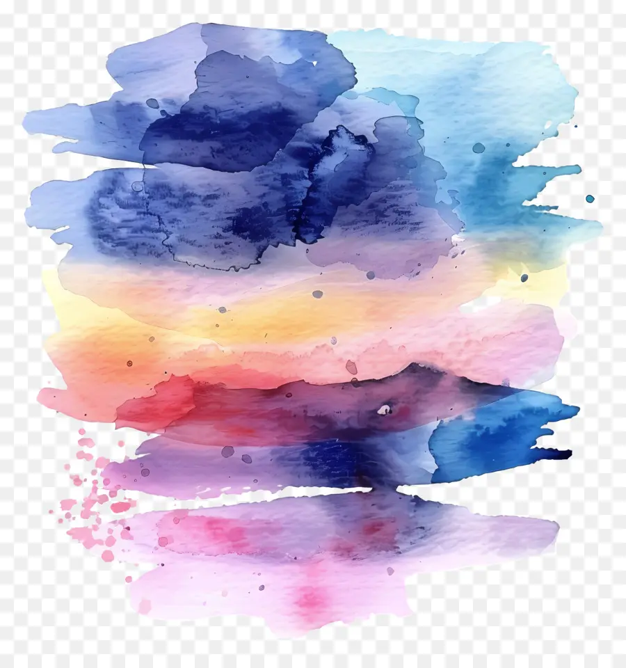 Splash Aquarelle Pastel，Peinture Abstraite PNG