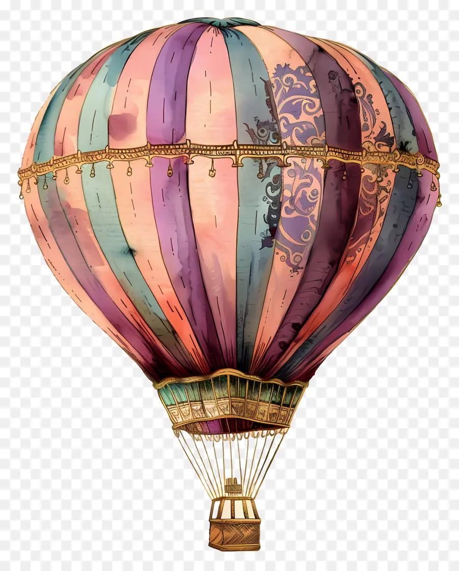 Ballon à Air Chaud，Coloré PNG