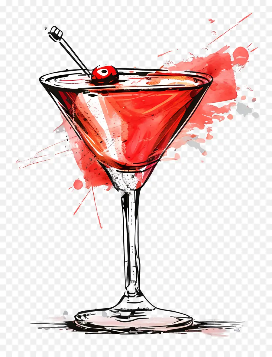 Rouge Cocktail，Verre à Martini Rouge PNG