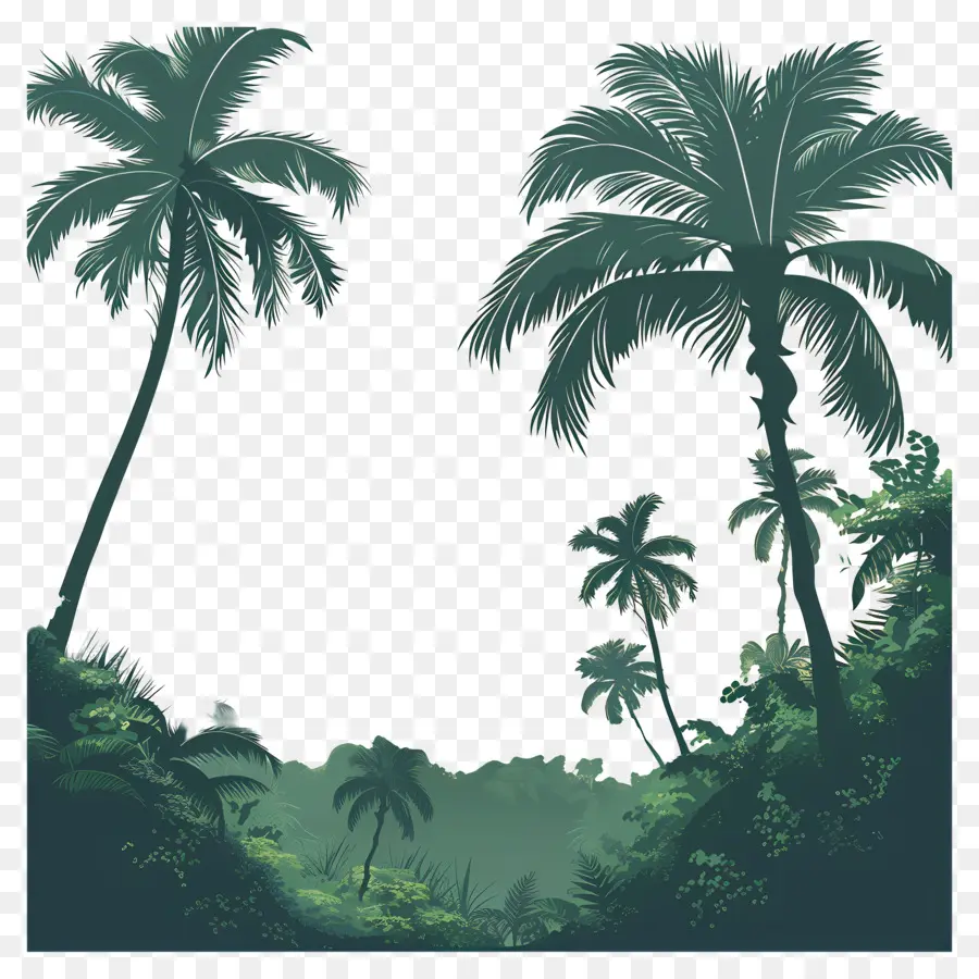 Plage D'arrière Plan，La Jungle Tropicale PNG
