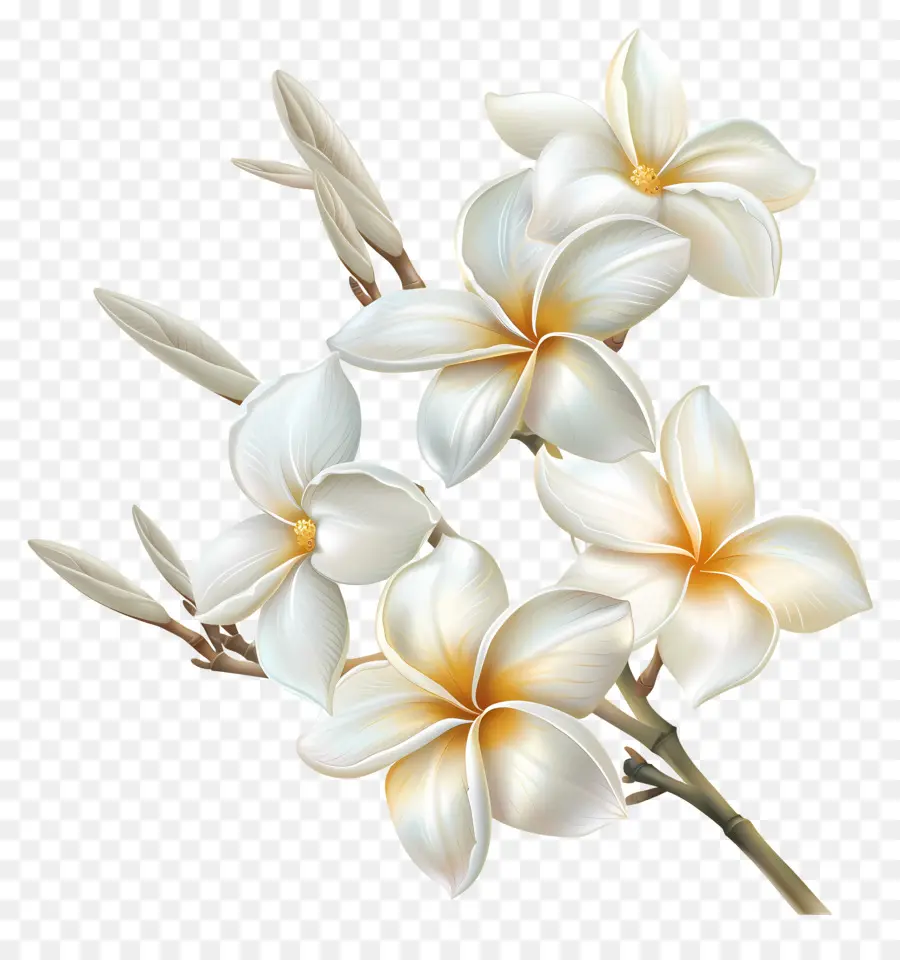 Plumeria Blanche，Fleurs De Plumeria PNG