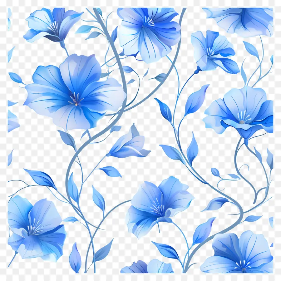 Fleurs Bleues，Tige De Fleur PNG