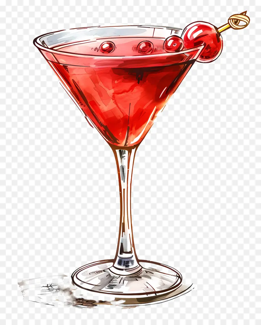 Rouge Cocktail，Verre à Martini Rouge PNG