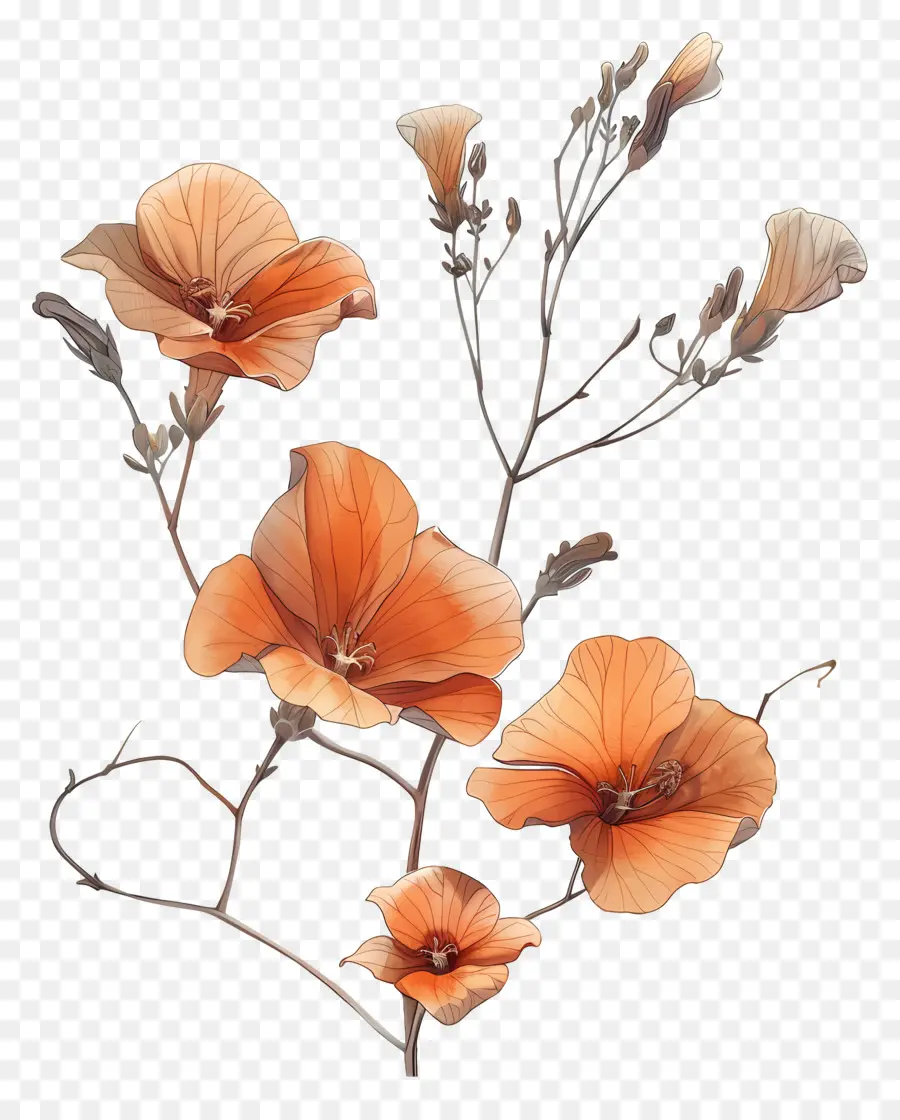Orange Sandersonia，Des Fleurs D'orange PNG