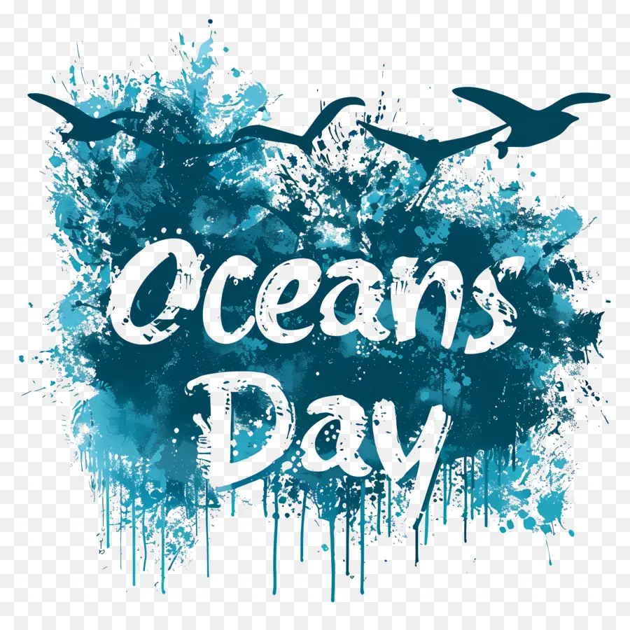 La Journée Mondiale Des Océans，Lettres Bleues PNG