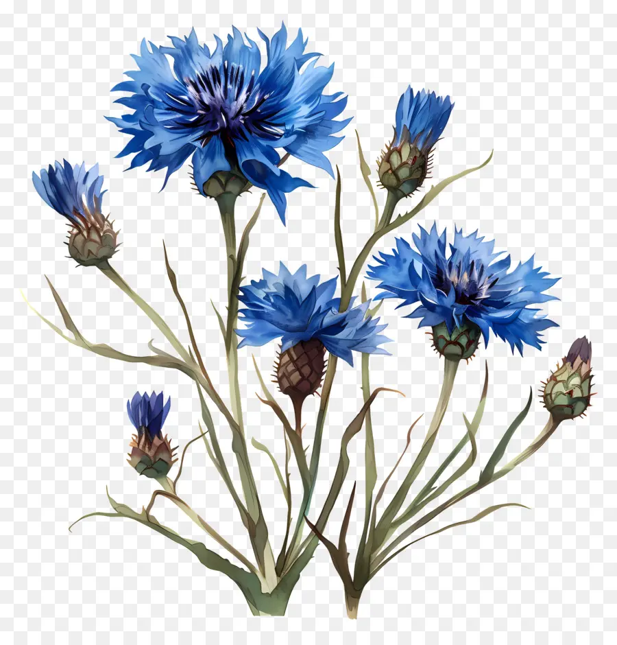 Cornflowers Bleus，Fleurs Bleues PNG