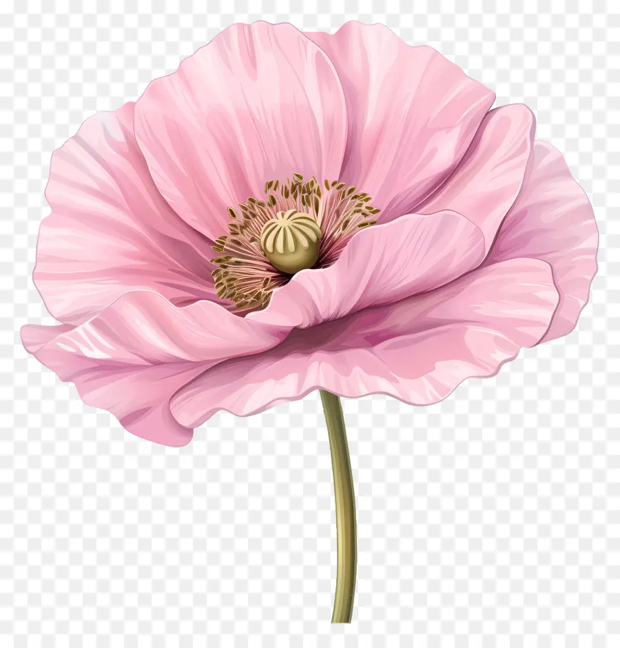 Fleurs De Pavot Rose，Fleur De Pavot Rose PNG